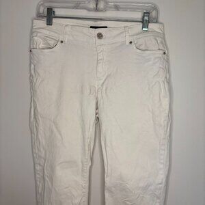 WHITE HOUSE BLACK MARKET Skinny Crop Jean Womens 8 White Stretch 5 Pocket